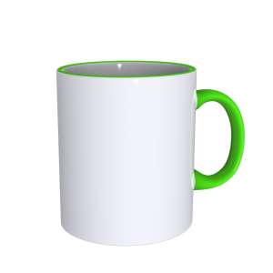 11 oz Rim Handle Green Mug