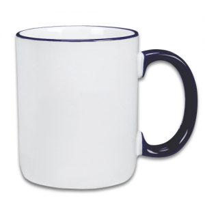 11 oz Rim Handle Blue Mug