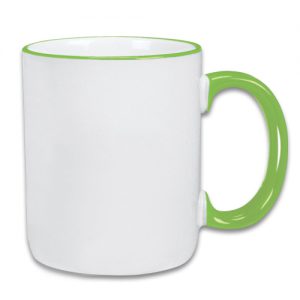 11 oz Rim Handle Green Mug